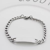Titanium Steel Bracelet, polished, Unisex & twist oval chain Approx 7.88 Inch 