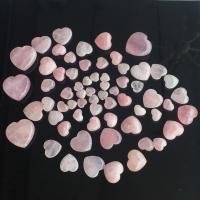 Cabochon cristal naturel, quartz rose, coeur, poli, normes différentes pour le choix Vendu par lot