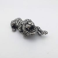Stainless Steel Animal Pendants, Tiger, plated, blacken Approx 2-4mm 