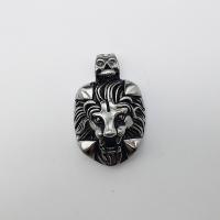Stainless Steel Animal Pendants, Lion, plated, blacken Approx 2-4mm 