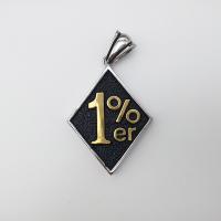 Stainless Steel Pendants, Rhombus, plated, with letter pattern & blacken Approx 2-4mm 