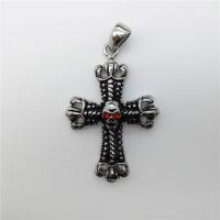 Нержавеющая сталь крест подвески, нержавеющая сталь, Kресты, со стразами & чернеют отверстие:Приблизительно 2-4mm, продается PC
