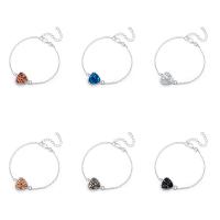 alliage de zinc bracelet, avec plastique, avec 2inch chaînes de rallonge, Placage de couleur argentée, chaîne ovale & pour femme, plus de couleurs à choisir, 20mm Environ 7.8 pouce, Vendu par brin