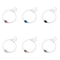 alliage de zinc bracelet, avec plastique, avec 2inch chaînes de rallonge, Placage de couleur argentée, chaîne ovale & pour femme, plus de couleurs à choisir, 22mm Environ 7.8 pouce, Vendu par brin