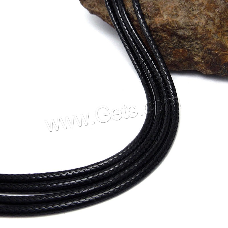 Waxed Linen Cord Necklace Cord, with Titanium Steel, different length for choice & Unisex, black, Sold By Strand
