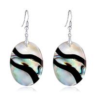 Zinc Alloy Drop Earring, with Abalone Shell, silver color plated, hypo allergic & for woman 