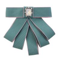 Cloth Corsage, with Zinc Alloy, Bowknot, imitation pearl & for woman 