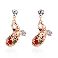 Zinc Alloy Drop Earring, with Quartz, stainless steel post pin, plated, cute & for woman & with rhinestone lead & cadmium free 