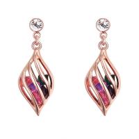 Zinc Alloy Drop Earring, with Quartz, stainless steel post pin, plated, for woman lead & cadmium free 