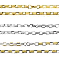 Stainless Steel Chain Necklace, plated, rectangle chain & for woman Approx 24 Inch 