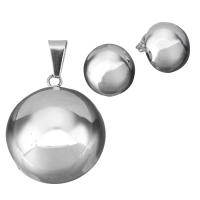 Fashion Stainless Steel Jewelry Sets, pendant & earring, for woman, original color Approx 