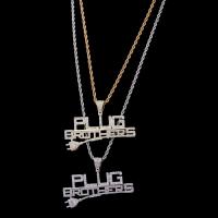 Brass Sweater Chain Necklace, Alphabet Letter, plated, French Rope Chain & Unisex & micro pave cubic zirconia Approx 24 Inch 