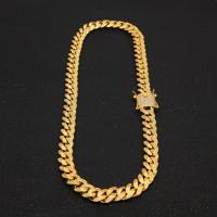 Brass Sweater Necklace, plated, micro pave cubic zirconia & for man Approx 24 Inch 
