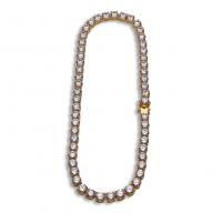 Brass Chain Necklace, plated, micro pave cubic zirconia & for man 8mm Approx 18 Inch 