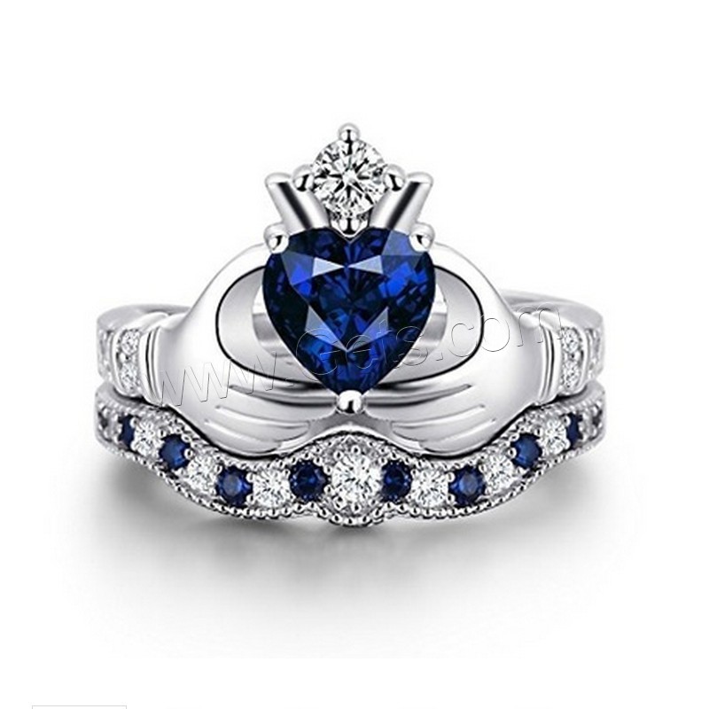 cristal anillo de dedo de latón, metal, con Cristal, chapado en color de platina, diverso tamaño para la opción & para mujer & con diamantes de imitación, Vendido por UD