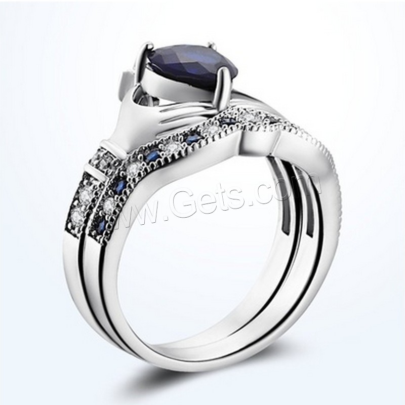 Crystal Brass Finger Ring, with Crystal, platinum color plated, different size for choice & for woman & with rhinestone, Sold By PC