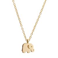 Sterling Silver Jewelry Necklace, 925 Sterling Silver, with 1.37inch extender chain, Elephant, plated, oval chain & for woman Approx 15.1 Inch 