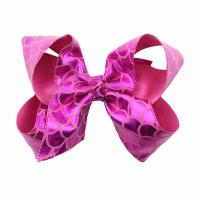 Stainless Steel Alligator Hair Clip, with PU Leather, Bowknot, for children 