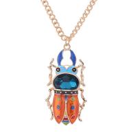 Zinc Alloy Sweater Necklace, with Glass, with 5cm extender chain, Insect, plated, twist oval chain & for woman & enamel lead & cadmium free Approx 23.63 Inch 