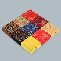 Cardboard Bracelet Box, with Cloth, Square, mixed colors 
