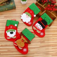 velours de coton Décoration d’arbre de Noël, chaussette de noël, Bijoux de Noël & styles différents pour le choix Vendu par PC