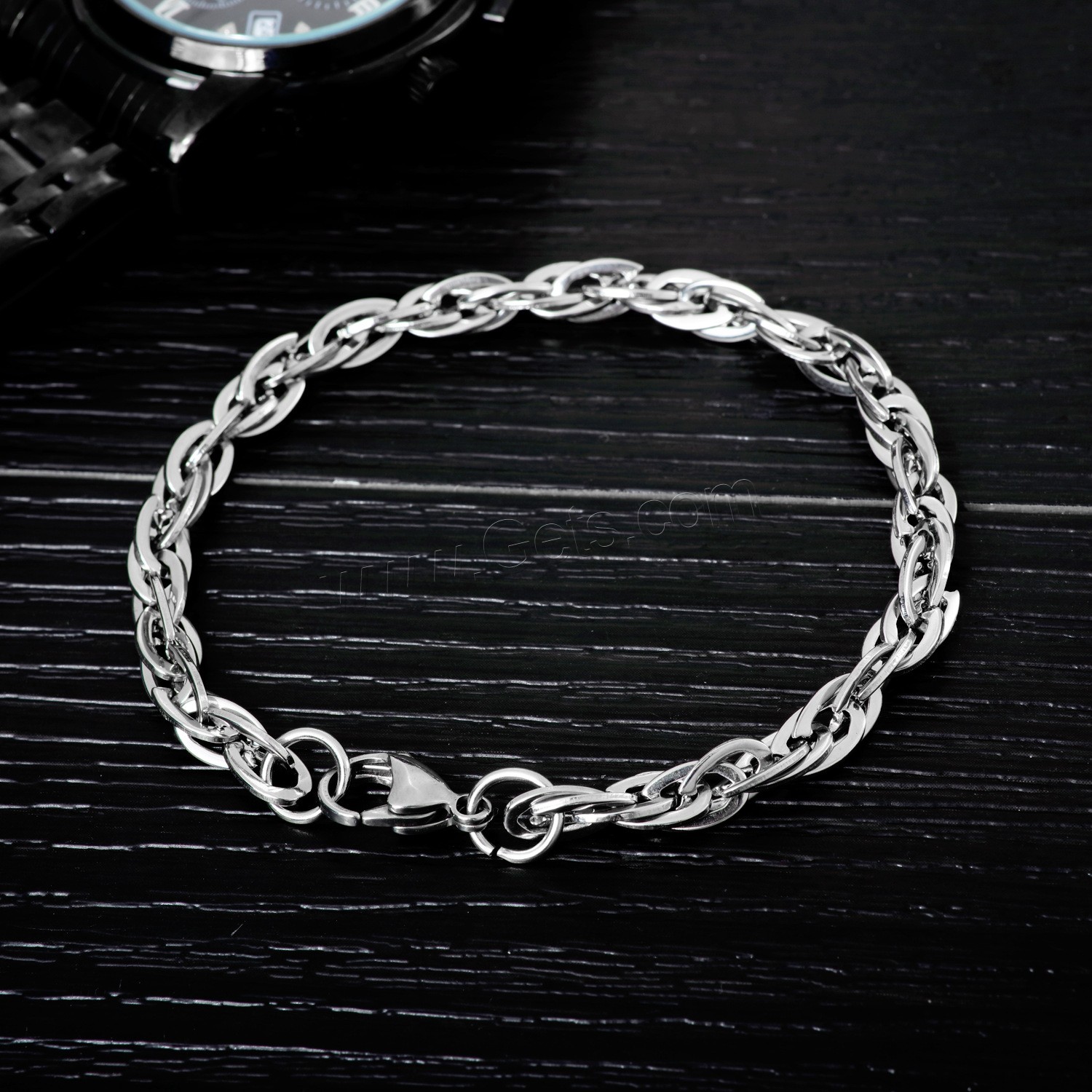 Titanium Steel Bracelet, different size for choice & for man, Length:Approx 8 Inch, Sold By Strand