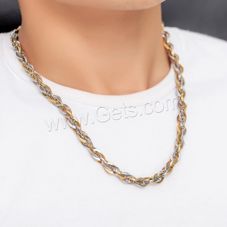 Titanium Steel Chain Necklace, plated, different size for choice & for man, more colors for choice, Length:Approx 21.5 Inch, Sold By Strand