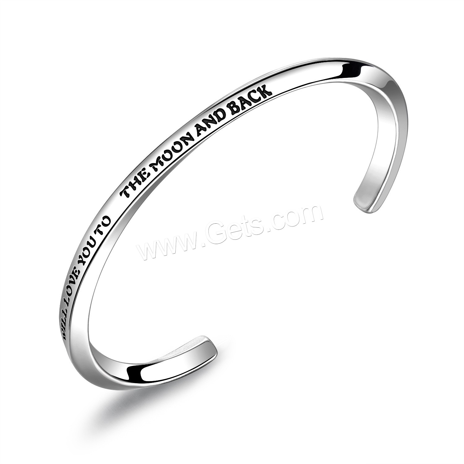 Titanium Steel Cuff Bangle, Alphabet Letter, different size for choice & for couple, 4.9mm, Sold By PC