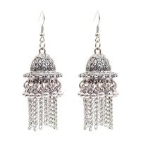 Zinc Alloy Drop Earring, antique silver color plated, for woman, 75mm 