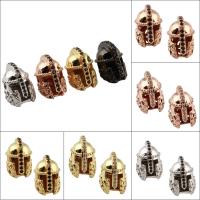 Rhinestone Brass Beads, Helmet, plated, micro pave cubic zirconia Approx 1.5mm 