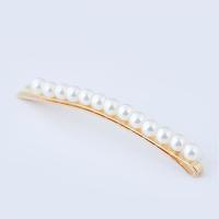 Hair Slide, Zinc Alloy, with ABS Plastic Pearl, rose gold color plated & for woman 
