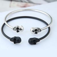 Zinc Alloy Cuff Bangle, Skull, plated, for woman Inner Approx 67mm 