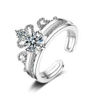 Латунь кольцо Установить, покрытый платиной, Женский & с кубическим цирконием, 10mm, размер:7, 3ПК/Лот, продается Лот