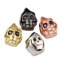 Brass Jewelry Beads, with Resin, Skull, plated Approx 1.5mm 