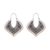 Zinc Alloy Earring, sterling silver post pin, antique silver color plated, folk style & for woman lead & cadmium free 
