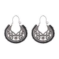 Zinc Alloy Earring, sterling silver post pin, antique silver color plated, vintage & folk style & for woman lead & cadmium free 