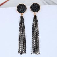 Zinc Alloy Tassel Earring, with Ice Quartz Agate, sterling silver post pin, plated, for woman, lead & cadmium free 