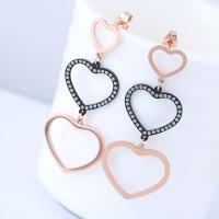 Titanium Steel Drop Earring, Heart, plated, for woman 