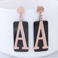 Titanium Steel Earrings, Letter A, plated, for woman 