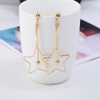 Zinc Alloy Drop Earring, Star, gold color plated, for woman 