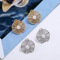 Zink Legierung Clip Ohrring, Zinklegierung, mit Kunststoff Perlen, plattiert, für Frau, keine, 24x26mm, verkauft von Paar