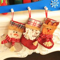 tissu Décoration d’arbre de Noël, chaussette de noël, Bijoux de Noël & styles différents pour le choix Vendu par PC