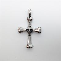 Stainless Steel Cross Pendants, Skull Cross, blacken Approx 2-4mm 