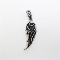 Stainless Steel Feather Pendant, blacken Approx 2-4mm 