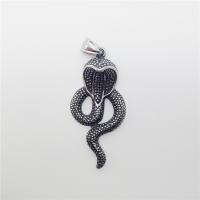 Stainless Steel Animal Pendants, Snake, blacken Approx 2-4mm 