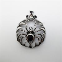 Stainless Steel Animal Pendants, with Black Agate, Spider, blacken Approx 2-4mm 