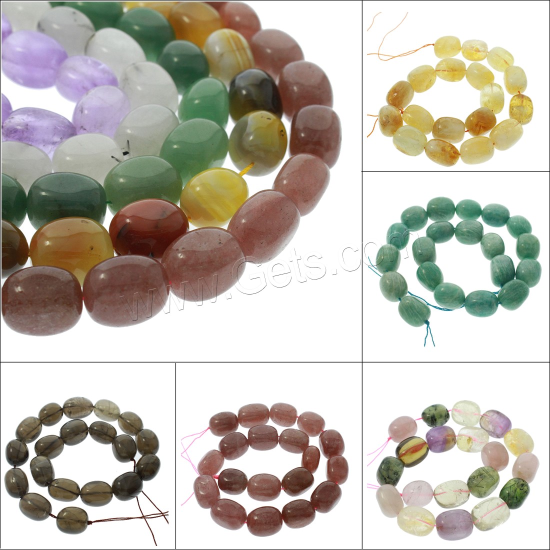 Mixed Gemstone Beads, Oval, different materials for choice, 19x15x14mm, Hole:Approx 1mm, Length:Approx 15.5 Inch, Sold By Strand