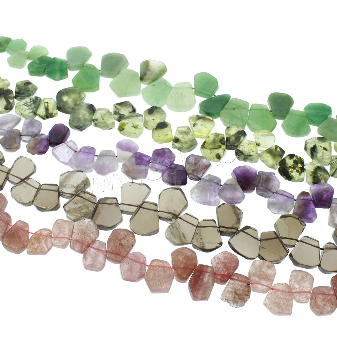 Mixed Gemstone Beads, different materials for choice, 13x11x5mm-27x23x4mm, Hole:Approx 1mm, Length:Approx 15.1 Inch, Sold By Strand