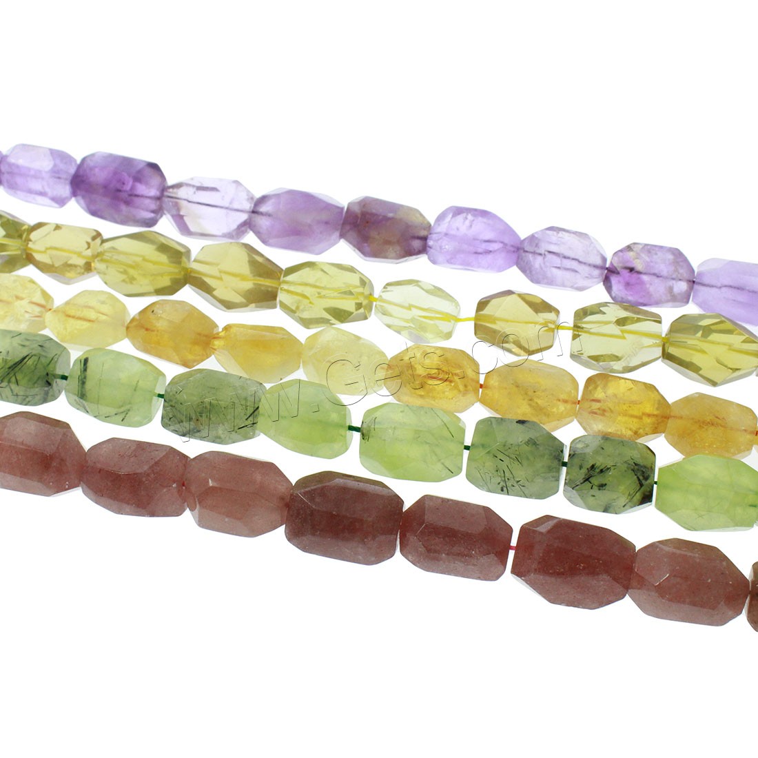 Perles de pierre gemme mixte, différents matériaux pour le choix & facettes, 18x13x13mm, Trou:Environ 1mm, Longueur:Environ 14.9 pouce, Vendu par brin