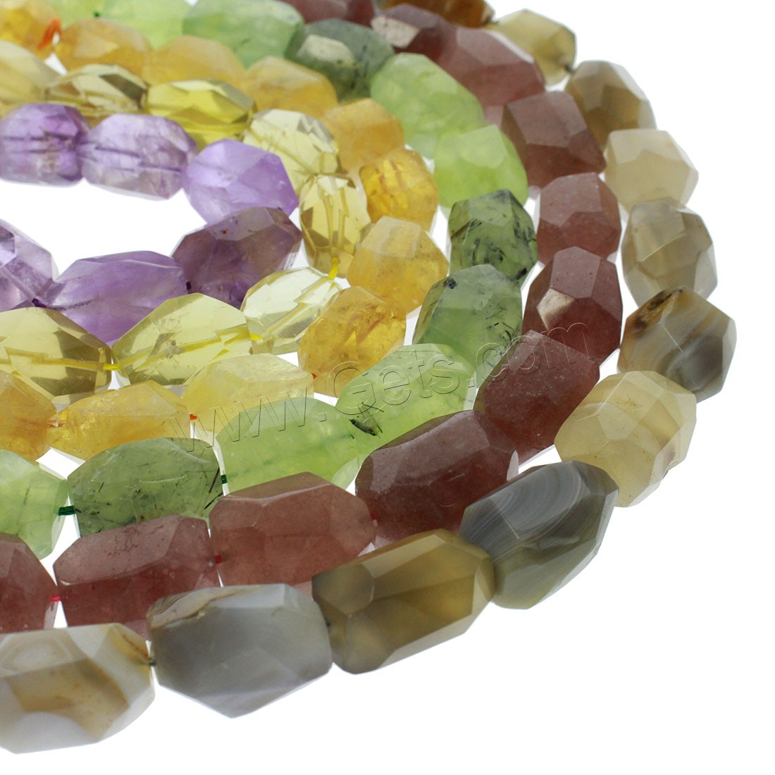 Mixed Gemstone Beads, different materials for choice & faceted, 18x13x13mm, Hole:Approx 1mm, Length:Approx 14.9 Inch, Sold By Strand